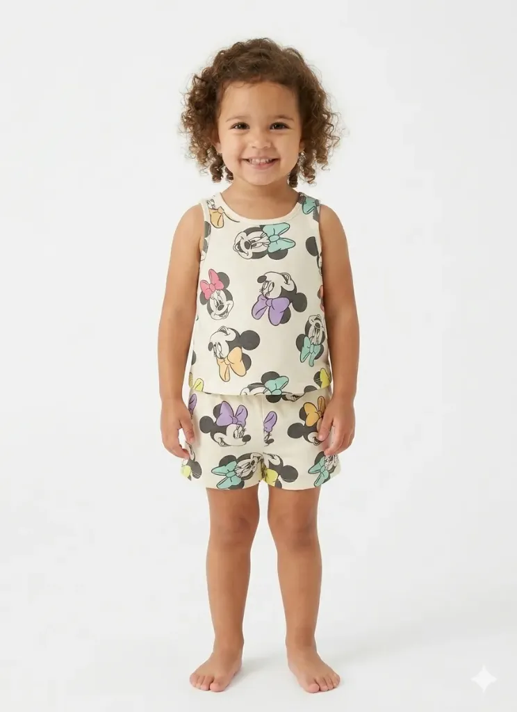 ENSEMBLE MINNI MOUSE (Blanc, 18M)